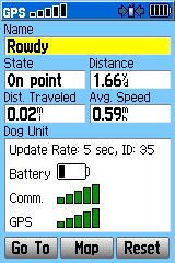 Dog Tracking ➋ ➌ Dog status icon Distance to the dog Viewing Dog Details From your Dog Tracker page, press ENTER.