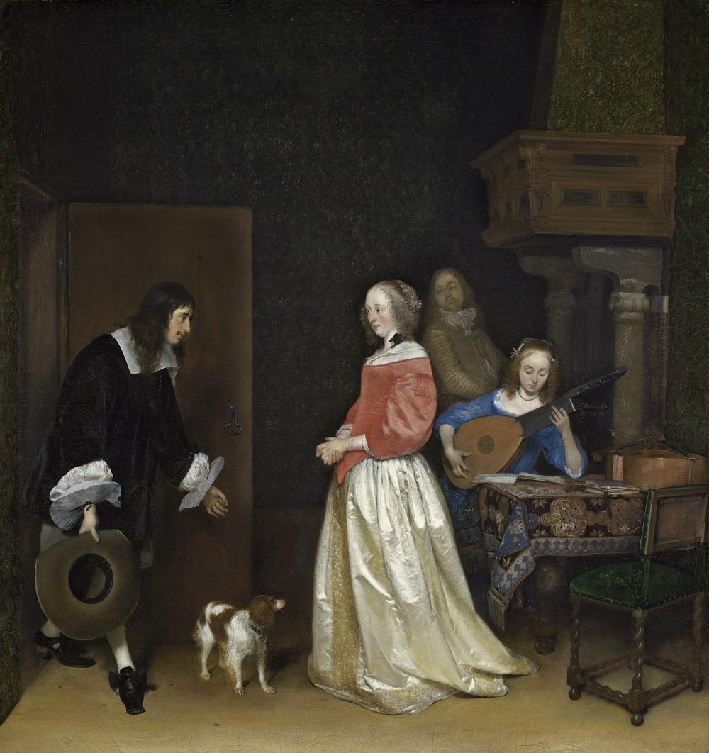 that this is a common setting for a wide range of domestic pastimes and amusements. Fig 1. Gerard ter Borch, Woman at Her Dressing Table, ca.