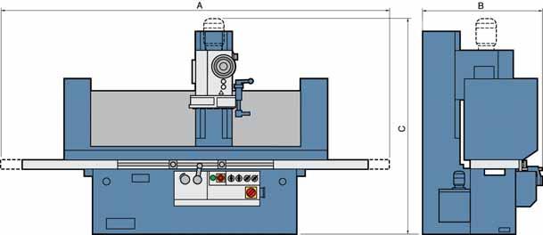 Technical data Operating capacity Max. automatic table traverse mm 1300 (51 ) Vertical wheelhead traverse mm 680 (263/4 ) Max. grinding width mm 350 (133/4 ) Max.