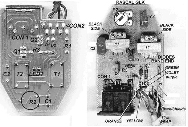 ASSEMBLY INSTRUCTIONS FOR THE BUXCOMM 2007 RASCAL GLKit SOLDER SIDE OF PC BOARD COMPONENT LAYOUT Qty Description LOCATION ON PC BOARD 2, 2N2222 Transistor (MPS2222A) Q1 & Q2 2, 1N4148 Diode