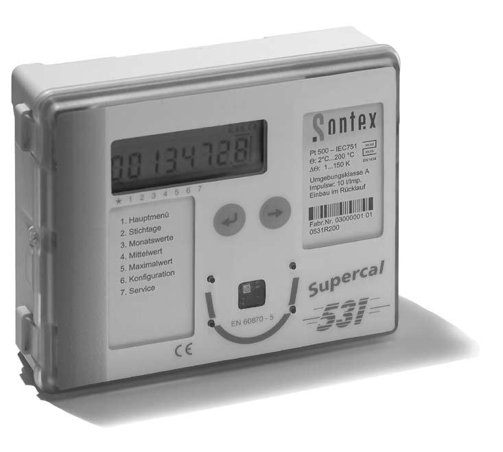 Supercal 531 Universal and future proofed integrator The battery or mains powered integrator is designed to connect Pt500 or Pt100 temperature sensors, two or four wire.