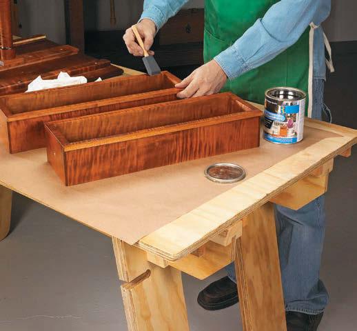If you want to use the worksurface at both heights, you ll need to add the two sets of cleats shown in the drawing. It makes a great assembly or finishing table for projects.