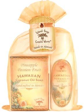 sizes Fragrances: Creamy Coconut, Mango Coconut Guava, Plumeria Blossom, Pineapple Passion Fruit and Pikake Jasmine 8.5 oz.