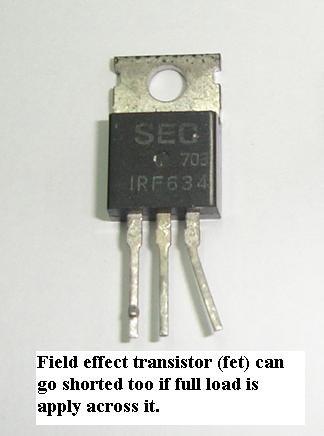Transistors just like any other electronic components may turn faulty when