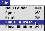 When images in the camera are dropped into the Trash, an alert dialog will appear.