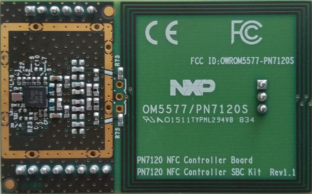 2.2.1 PN7120 NFC Controller Board The PN7120 NFC Controller Board is the main board of the demonstration kit. It embeds the PN7120 and all related circuitry.