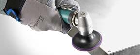 for tough sanding applications Turbo backing pad for fibre discs Finishing with a mini angle grinder