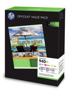 HP 940XL Officejet Value Pack Print professional-quality brochures on your own.