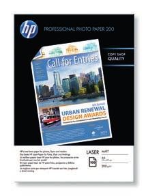HP Professional Laser Photo Paper 200g Matte A professional matte-finish paper for eye-catching images and photo-quality results.
