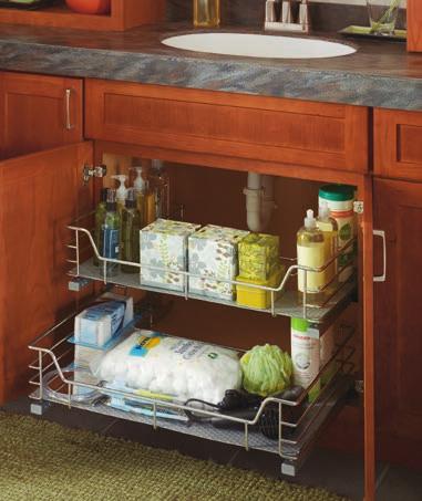 Optional solid slab drawer fronts are available for a simplified look.