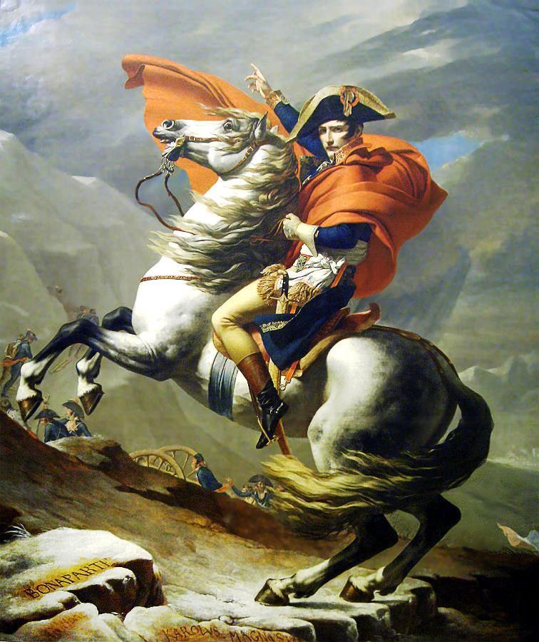 Napoleon Leading the Army over the Alps, 2005 oil on canvas, 108 x 108 in.