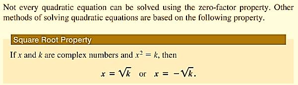 The Square Root Property and Completing the Square (8.