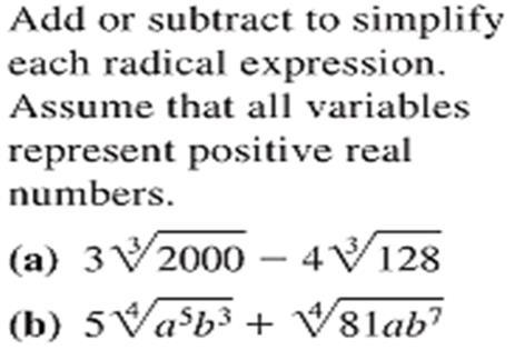 Adding and Subtracting Radical Expressions (7.