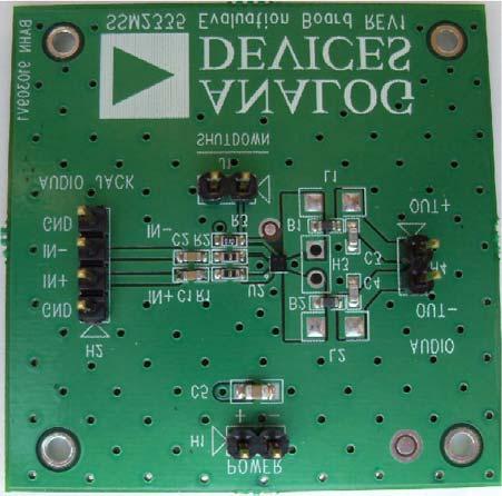 Evaluation Board for Filterless Class-D Audio Amplifier EVAL-SSM2335 FEATURES Single-ended and differential input capability User-friendly interface connection Optimized EMI suppression filter