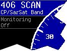 Current selection Cospas-Sarsat Channel-Groups Fast Scan of all Cospas-Sarsat Frequencies Frequency found at last Cospas-Sarsat- Scan Emergency frequencies for direct access Function-Keys for direct