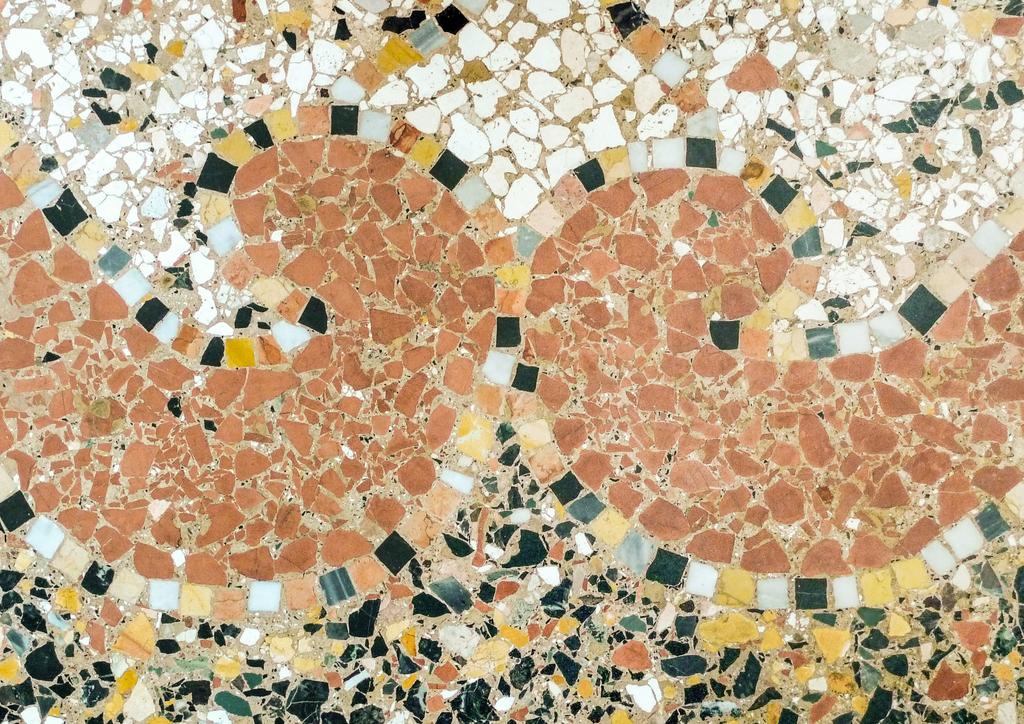 T E R R A Z ZO The historical predecessor of terrazzo, known as Venetian terrazzo, is a composite flooring material that had been used in Italian architecture several hundred years ago.