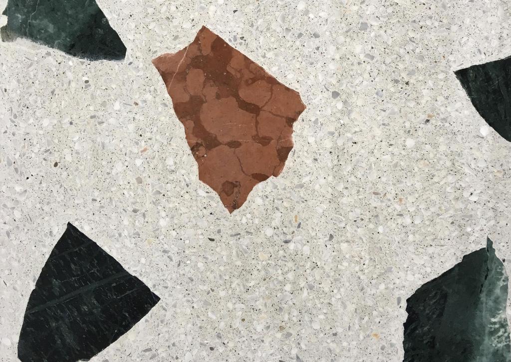 TERRAZZO Over the past few years, terrazzo has made a big comeback in interior architecture due to: / newly discovered methods and products used to protect terrazzo surfaces from stains /