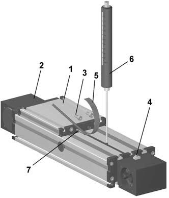 Service Manual for D Q units Belt and Coverband Belt tension adjustment DLZ 120, 160, 200 / DSZ 160 - Push the carriage (1) close to one bearing block (2). - Remove fillister head screws (3).
