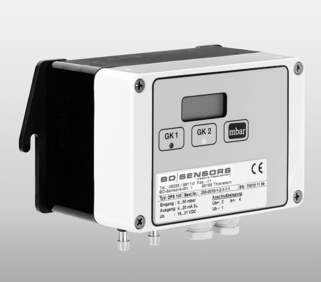 Operating Manual Differential Pressure Transmitter DPS 100 Important notes: Please read this operating manual carefully before installing and starting up the pressure transmitter.