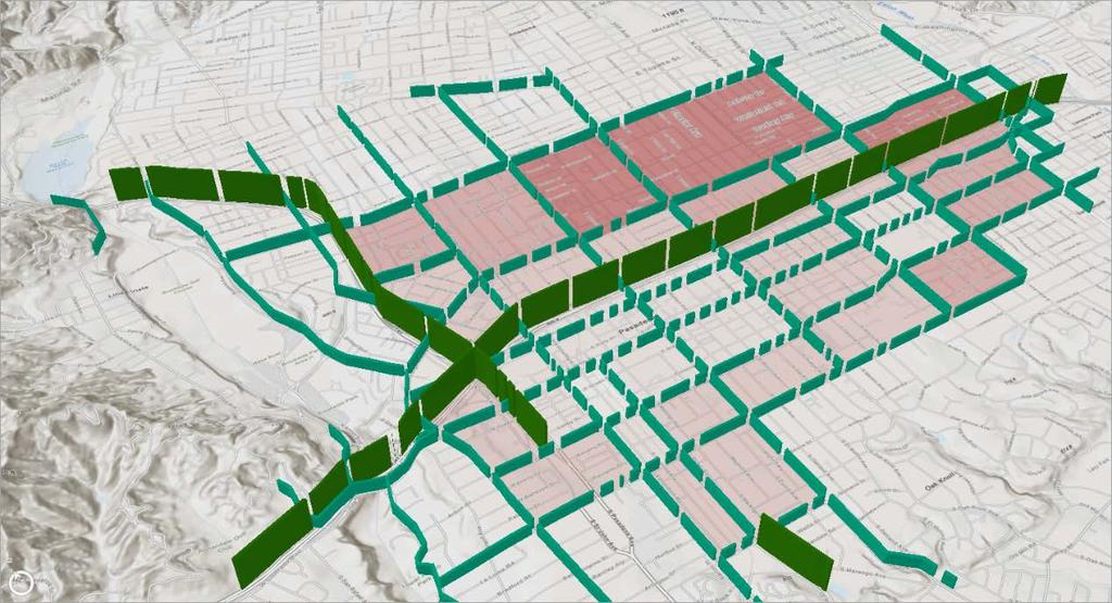 In the Contents pane, 3D layers group, check on Freeways as Walls and Major Roads as Walls.