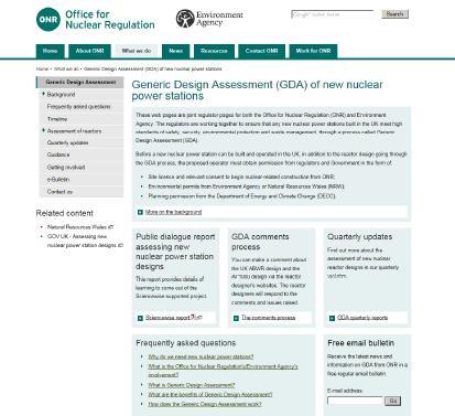 Engagement in GDA: openness and transparency Openness: Requesting Parties websites with safety and environmental reports, and the means for the public to make comments Regulators GDA website