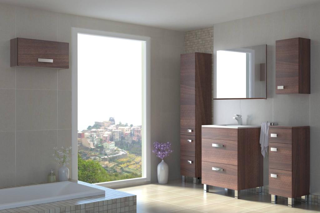 VISAGE tabaco Unusual elegance and simplicity of form. Fronts and body are made in a beautiful walnut Tabaco colour.