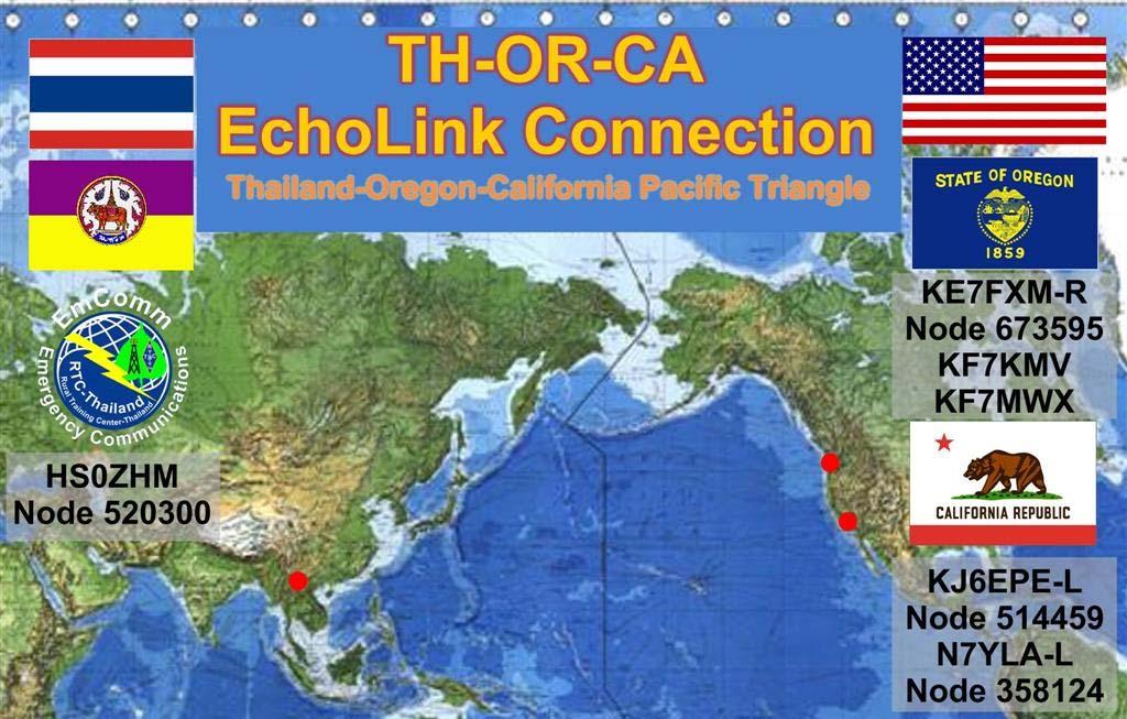 Node721727 KF7KMV KF7MWX The THORCA (Thailand Oregon California) EchoLink Connection: the Pacific Triangle The social aspect of ham