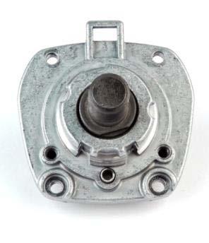 6. Disassembly Disassembling gearbox housing 2 3. Unscrew two screws (). 2. Remove lever (2).