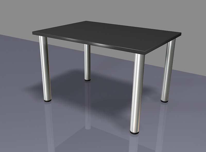74cm Square table Black, 80cm x 120cm x h 74cm Round table Gray d 80cm