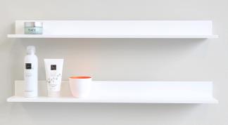 As well as Edit, NotOnlyWhite have developed Stripp, an L-shaped wall-mounted shelf made of HI-MACS that can be used to