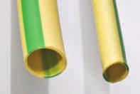 Green/yellow PVC sleeving - Coils Material PVC Green/yellow -20 C to + 85 C Insulation resistance 1010 Ohm/cm 20 kv/mm Elongation at break 220% Hardness BSS20-30 Flammability Self-extinguishing in 30