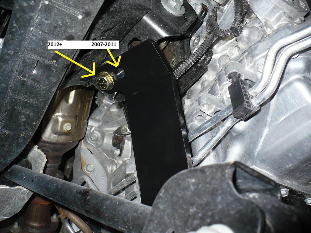 Be sure to use a washer under the head of the bolt as shown.