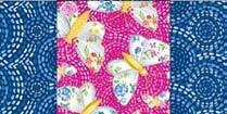Nesting centers, sew a Starlet Pool triangle to opposite sides of the Dragonflies-Blue square. Press the seams open.