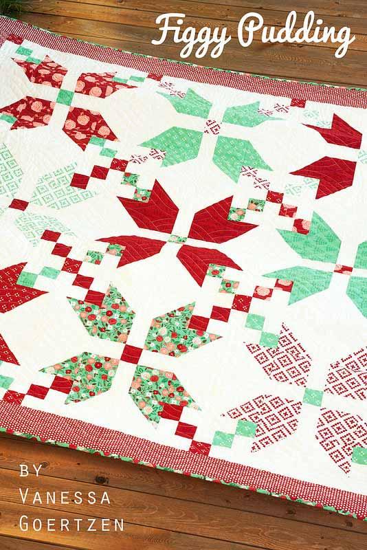 July! Now that Into the Woods fabric is on its way to shops, I'm celebrating by sharing my Figgy Pudding quilt