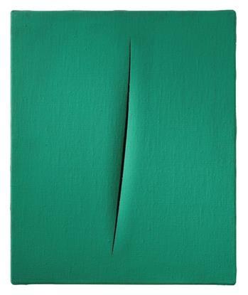 400,000-500,000) is a single taglio (cut) of 1963-1964, realized by Lucio Fontana during the last period of his life.