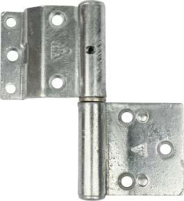 4.5 8 WINDOW HINGE IP NO. 61874 C ORDERING NO. MTERIL SURFCE IP NO. STEEL FIXED STEEL PIN SQURE EDGES LEFT SQURE EDGES RIGHT ELECTROPL. + GREY IP NO.