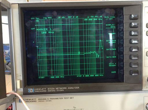 Buffered 50 ohm output to scope. Current measurement probes add unacceptable loop inductance, degrading performance of circuit. 1GHz current measurement using 10 mohm resistive shunt (approx.