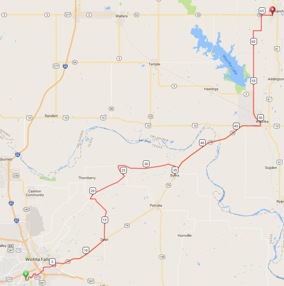 WICHITA FALLS, TX g COMANCHE DAY 1 67 MILES State
