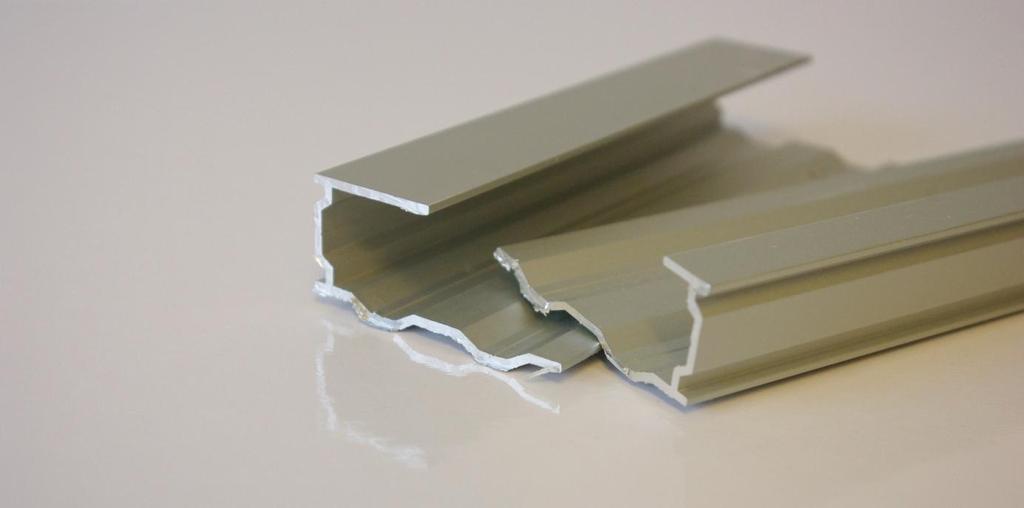Sliding Profile, alu 51016 52016 Material Length Part no. Aluminum profile for wall mounting.