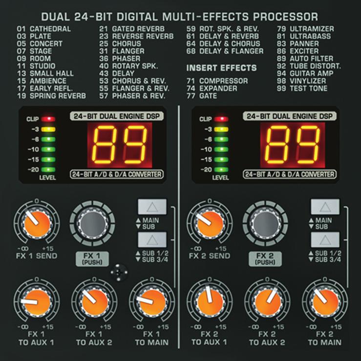 Product Information Document Effective FX The features not one, but two of our 24-bit dual-engine stereo FX processors with 99 awesome presets including reverb, chorus, flanger, delay, pitch shifter