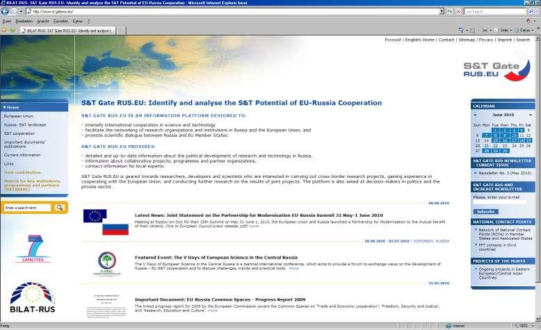 EU-Russian S&T web portal as central