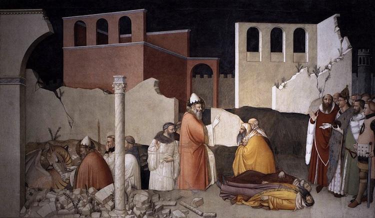 Maso di Banco, Pope Sylvester's Miracle, c. 1340 (Bardi Chape, Santa Croce, Florence) Maso di Banco, Pope Sylvester's Miracle, c.