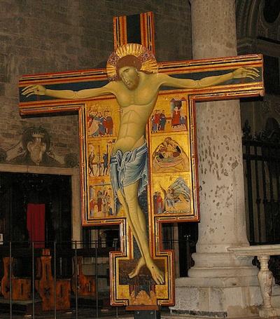 Coppo di Marcovaldo and his son Salerno, Crucifixion, 1274 (Pistoia Cathedral) Like the art of most Italian cities at the time, thirteenthcentury art in Florence was heavily influenced by Byzantine