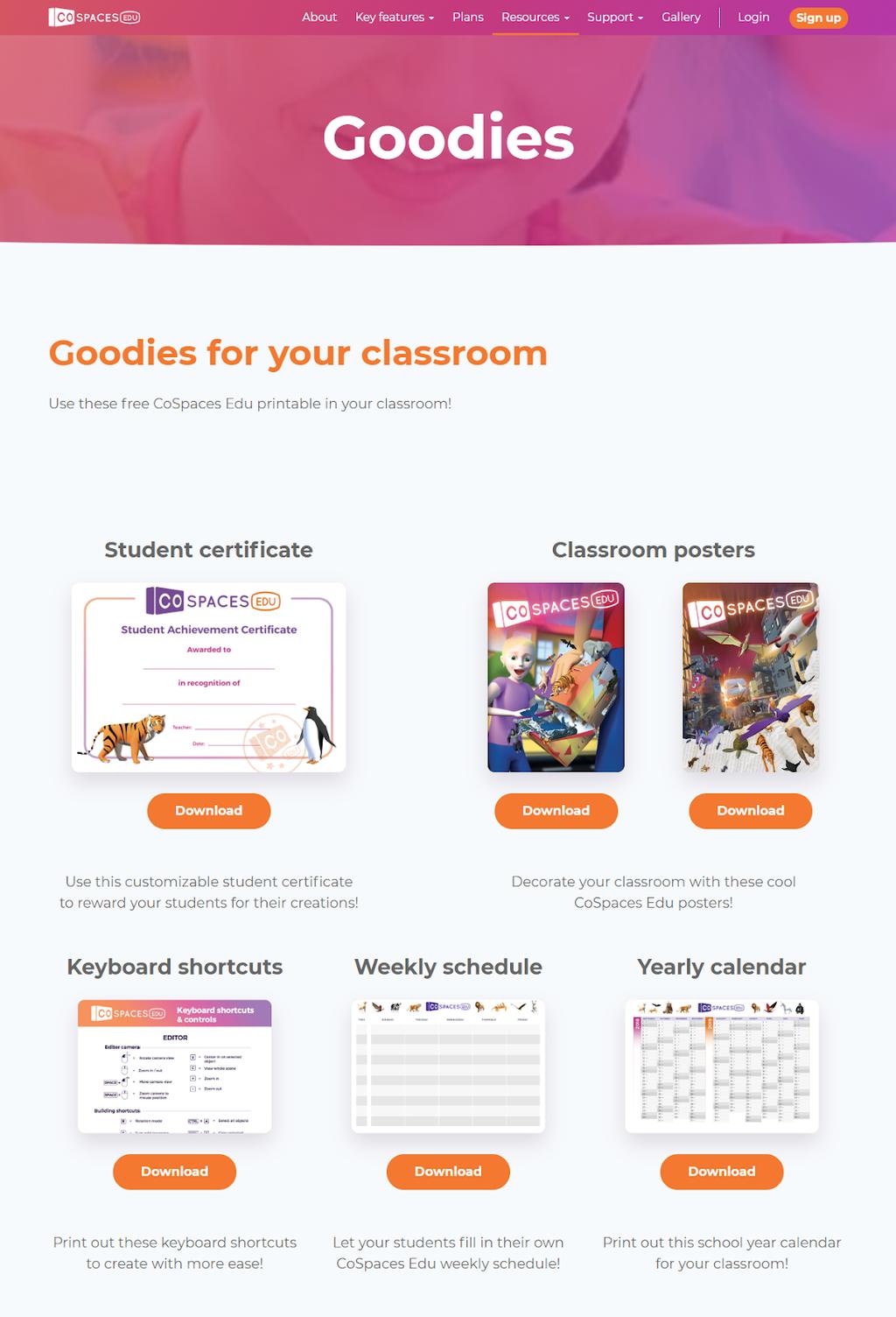 Classroom goodies You ll find several resources on the CoSpaces Edu website, including material to get started and lesson plans that can easily be adapted to fit the curriculum.