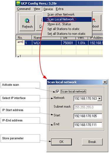 Figure 11 Scan local network dialog If a scan is active an additional panel with scan information is shown in the main window.