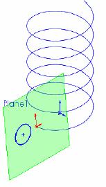 Create a sketch for the profile on an plane normal to the end of the helix. Select the helix near the end closest to the origin.