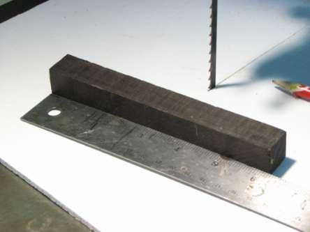 First off, take a standard pen blank this is African Blackwood, but any wood might work.