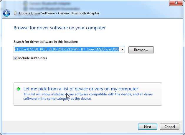 for driver software and press Next button. E.