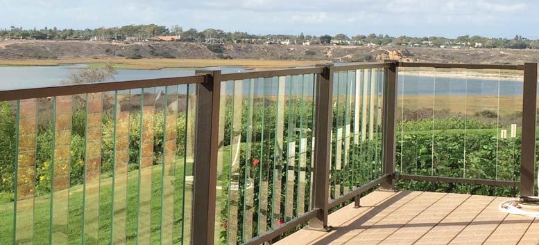 Fortress Fe 26 Pure View Glass Railing Fortress Iron Rail w/ Glass Balusters - Antique Bronze 6 - Fe 26 Pure View Glass Top and Bottom Rails Sold in pairs.
