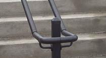 Handrail Corner Bracket Attaches 1-1/2 round handrail to corner of post.